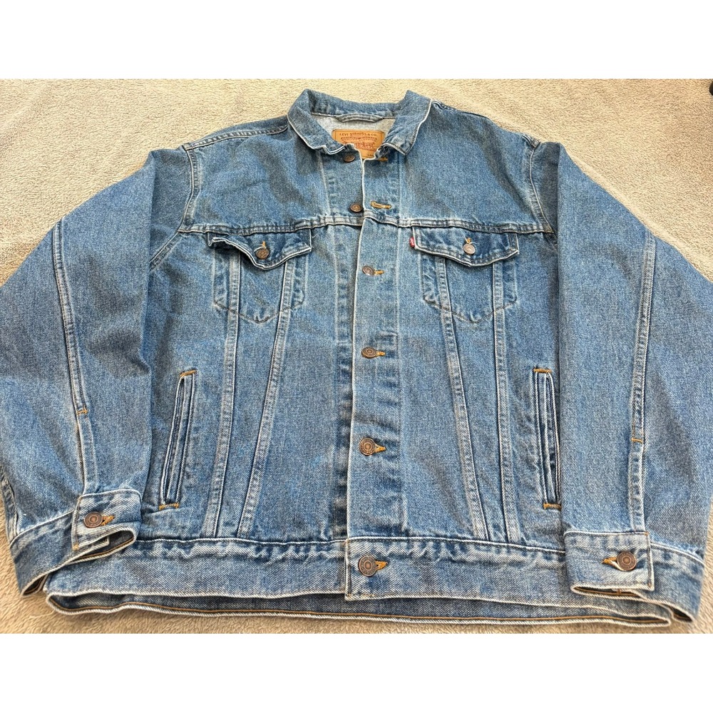 Vintage 90s Levi's 70507 Type III Trucker Jacket USA Made Large Denim Blue Faded - Picture 14 of 16